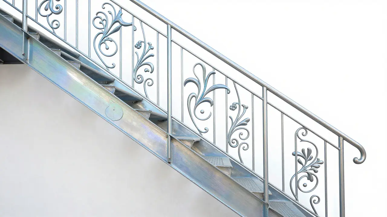 Gesäuberte und lackierte Treppe im Rick Griffin Illustrationsstil