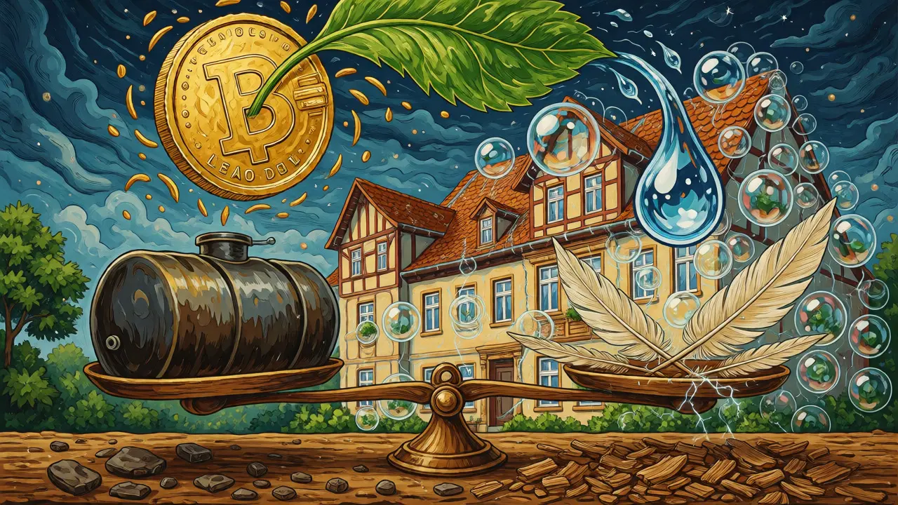 Symbolische Darstellung von Fördergeldern und Energiewende im Haus