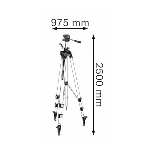 Bosch Professional Baustativ für Laser und Nivelliergeräte BT 250 (Höhe: 97,5–250 cm, Gewinde: 1/4") – Bild 3