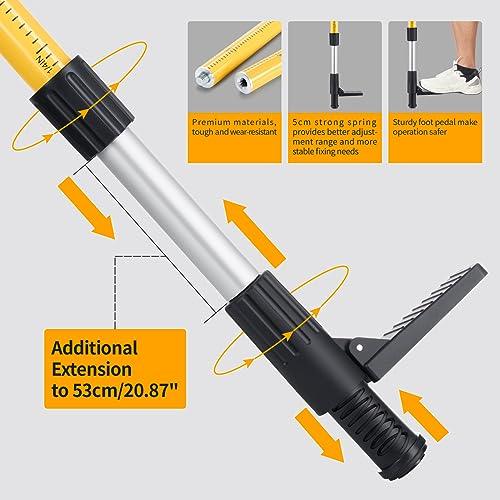 Firecore Laser Teleskopstange 3.7m/12ft, Laser Stativ mit 1/4"-20 Außengewinde ＆5/8"-11 Gewindeadapter, Laserhalterung für Rotationslaser ＆Linienlaser, verstellbare Laser-Montagestange- FLP370C – Bild 8